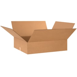 Partners Brand Flat Corrugated Boxes, 24in x 20in x 6in, Kraft, Pack Of 10