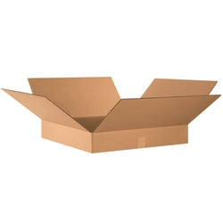 Partners Brand Flat  Corrugated Boxes, 24in x 24in x 4in, Kraft, Pack Of 10