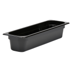 Cambro Camwear 1/2 x 4in Long Food Pans, Black, Set Of 6 Pans