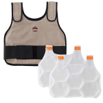 Ergodyne Chill-Its Phase Change Cooling Vest, With Cooling Pack, Standard, Small/Medium, Khaki