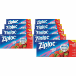 Ziploc Gallon Storage Slider Bags - Large Size - 1 gal Capacity - 10.56in Width x 9.50in Length - Sliding Closure - Blue - 9/Carton - 68 Per Box - Food, Supplies