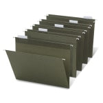 Office Depot Brand Hanging Folders, 1/5 Cut, Letter Size, 100% Recycled, Green, Pack of 50