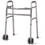 Medline Guardian Bariatric Folding Walker, 5in Wheels, Gray