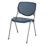 KFI Studios KOOL Stacking Chair, Navy/Silver