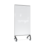 Ghent Pointe Magnetic Mobile Dry-Erase Glassboard, 76-1/2in x 36-3/16in, White, Black Metal Frame