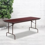 Flash Furniture High-Pressure Laminate Folding Banquet Table, 30inH x 30inW x 72inD, Mahogany