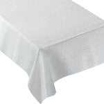 Amscan Metallic Fabric Table Cover, 60in x 84in, White