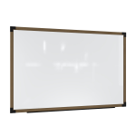 Ghent Prest Magnetic Dry-Erase Whiteboard, Porcelain, 38-1/4in x 74-1/4in, White, Driftwood Frame