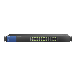 Linksys Business LGS124P - Switch - unmanaged - 12 x 10/100/1000 (PoE+) + 12 x 10/100/1000 - rack-mountable - PoE+ (120 W) - AC 100/230 V