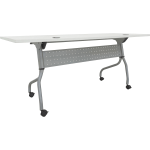 Lorell Preference Series 72inW Flip-Top Training Table, White/Silver