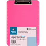 Sparco Plastic Clipboard With Flat Clip, 8 1/2in x 11in, Neon Pink