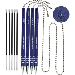 Nadex Coins NCS8-1180 4-Pack Secure Counter Ballpoint Pens (Blue) - Blue - 4 / Pack