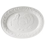 Gibson Home Ceramic Turkey Platter, 18-3/4in, White