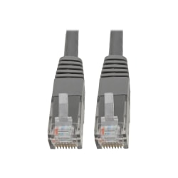 Tripp Lite Cat6 Cat5e Gigabit Molded Patch Cable RJ45 M/M 550MHz Gray 15ft - 1 x RJ-45 Male Network - 1 x RJ-45 Male Network - Gold Plated Contact - Gray