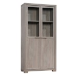 Sauder Manhattan Gate Storage Cabinet Display, 6 Shelves, 72inH x 36inW x 14-1/2inD, Mystic Oak