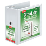 Cardinal XtraLife ClearVue Nonstick Locking Slant 3-Ring Binder, 6in D-Rings, White