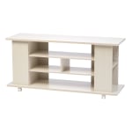 IRIS Large TV Stand With Wheels, 22-3/8inH x 46-7/8inW x 15-5/16inD, White