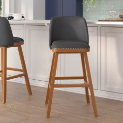 KFI Studios Imme Stacking Bar Stool, 44inH, Black/Silver