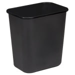 Sparco Rectangular Wastebasket, 7 Gallons, 15in x 14 1/2in, Black