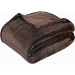 Sedona House Premium Microfiber Velvet Plush Flannel Throw Blanket, 50in x 60in, Coffee