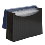 Smead Poly Frequency Expanding File, 12 Pockets, 9 1/2in x 13in, Black/Blue