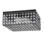 Elegant Designs Elipse Crystal 2-Light Square Flush Ceiling Fixture, 12inW, Restoration Bronze