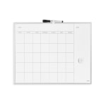 U Brands Magnetic Dry-Erase Monthly Calendar Board, 20in X 16in, Silver Aluminum Frame (361U00-01)