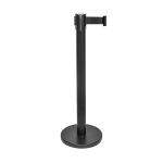 CSL Stanchions With 6ft Retractable Belts, Black, Pack Of 2 Stanchions