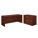 Sauder Affirm Collection Executive Desk With 2-Drawer Lateral File, 72inW x 24in, Classic Cherry