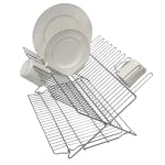 Better Houseware Extra-Large Metallic Folding Dish Rack, 10-3/4inH x 12-1/4inW x 18inD, White