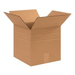 Partners Brand Multi-Depth Corrugated Boxes, 12in x 12in x 10in, Kraft, Bundle Of 25 Boxes