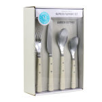 Martha Stewart Garden Cottage Flatware Set, Cream