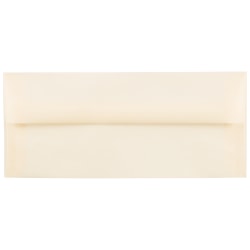 JAM Paper #10 Business Booklet Envelopes, Translucent, Gummed Closure, Spring Ochre Ivory, Pack Of 25