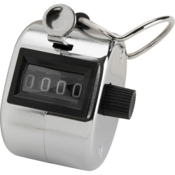 Sparco Finger Ring Tally Counter - 4 Digit - Finger Ring - Handheld - Chrome Plated Steel - Silver