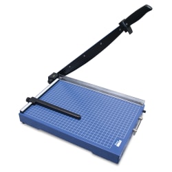 United Office-Grade Guillotine Paper Trimmer, 15in, Blue