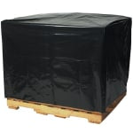 Partners Brand 3-Mil Pallet Covers, 51in x 49in x 73in, Black, Case Of 50