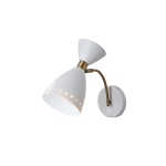 Adesso Oscar Wall Lamp, 6-1/4inW, White/Antique Brass