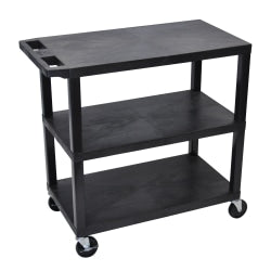 Luxor E-Series 2-Shelf Tub Cart, 35 1/4inH x 32inW x 18inD, Gray