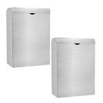 Alpine Sanitary Napkin Receptacles, 10in x 7-9/16in x 5in, Silver, Pack Of 2 Receptacles