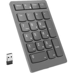 Lenovo Go Wireless Numeric Keypad - Wireless Connectivity - RF - 2.40 GHz Calculator, TAB, Equal, Esc Hot Key(s) - PC - Scissors Keyswitch - Storm Gray