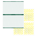 Medicaid-Compliant High-Security Perforated Laser Prescription Forms, 1/4-Sheet, 4-Up, 8-1/2in x 11in, Green, Pack Of 2,500 Sheets