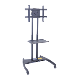 H. Wilson FP2500 Series Flat-Panel Mobile TV Stand With Mount For TVs Up to 60in, 62 1/2inH x 32 3/4inW x 28 3/4inD, Black