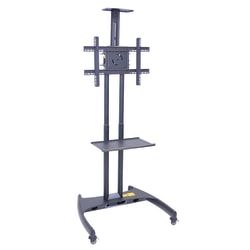 H. Wilson FP2750 Series Flat-Panel Mobile TV Stand With Mount For TVs Up to 60in, 62 1/2inH x 32 3/4inW x 28 3/4inD, Black