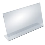 Azar Displays Acrylic L-Shaped Sign Holders, 11in x 17in, Clear, Pack Of 10