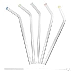 Better Houseware Glass Straws With Cleaning Brush, Clear, Set Of 5 Straws