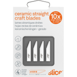 Slice Ceramic Craft Knife Cutting Blades - 1.30in Length - Non-conductive, Non-magnetic, Rust Resistant, Non-sparking - Zirconium Oxide - 4 / Pack - White