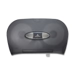 Georgia-Pacific Side-by-Side Standard Roll Toilet Paper Dispenser, 59206, 13.58in x 5.73in x 8.59in, Smoke Gray, 1 Dispenser