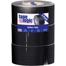 Tape Logic Gaffers Tape, 3in x 60 Yd., Black, Case Of 3