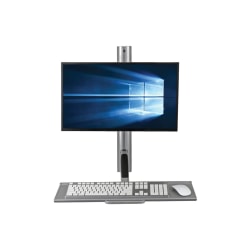 Tripp Lite Single-Display Sit-Stand Wall-Mount Workstation with Thin-Client Mount - plastic, steel - black, silver - screen size: 13in-27in