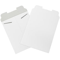 Partners Brand Stayflats Flat Mailers, 9 3/4in x 12 1/4in, White, Pack of 100